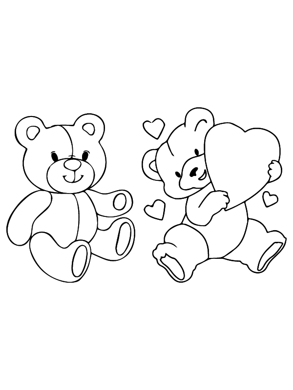 Cute Teddy Bear Coloring Page - Free Printable Coloring Pages for Kids