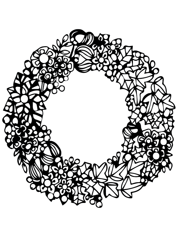 Unique Easter Wreath Coloring Page - Free Printable Coloring Pages for Kids