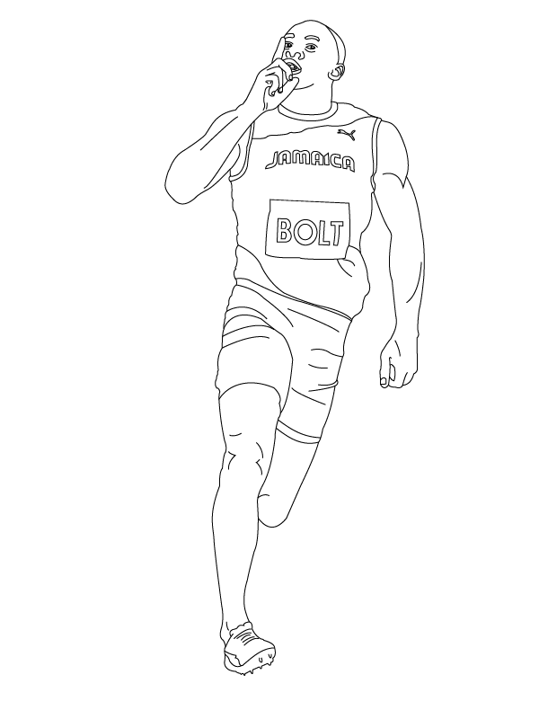 Usain Bolt, ink sketch original. A4 – Basesketch