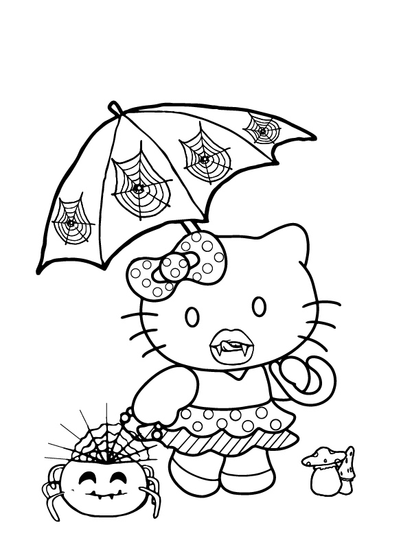 Hello Kitty Halloween Coloring Pages Free Printable Coloring Pages