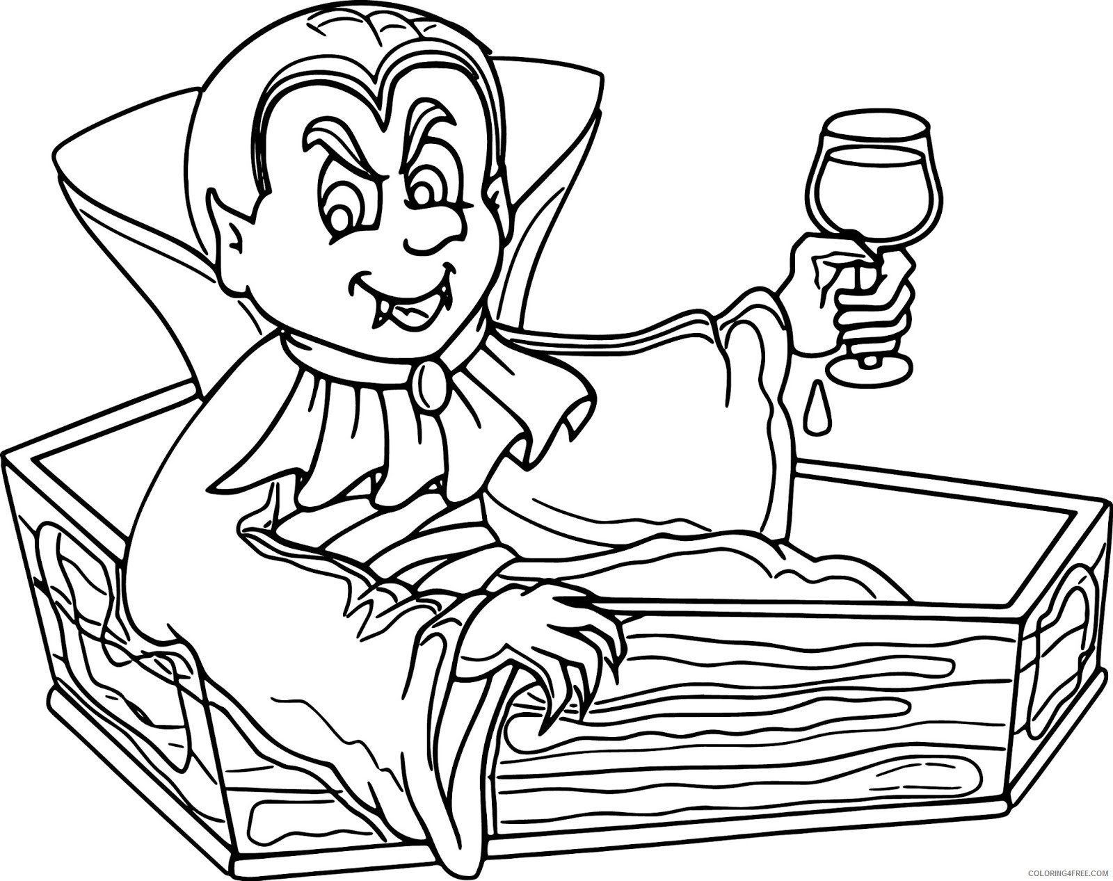 Vampire in a Coffin Coloring Page   Free Printable Coloring Pages ...