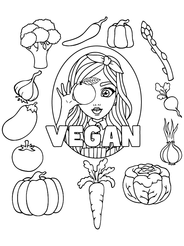 Easy Vegan Coloring Page Free Printable Coloring Pages for Kids