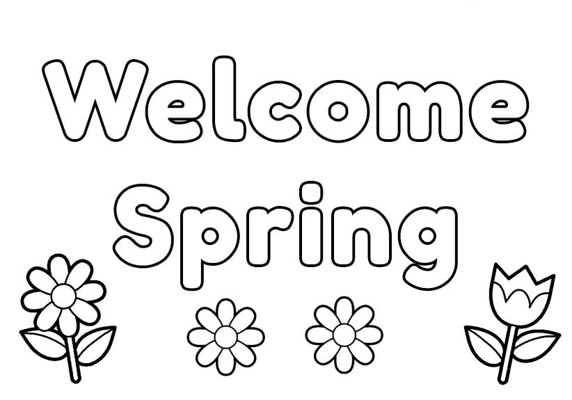 welcome to spring coloring page free printable coloring pages for kids