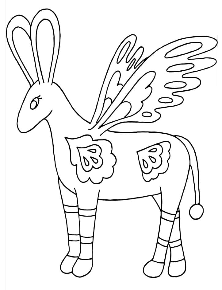 Winged Donkey Alebrijes Coloring Page - Free Printable Coloring Pages for  Kids