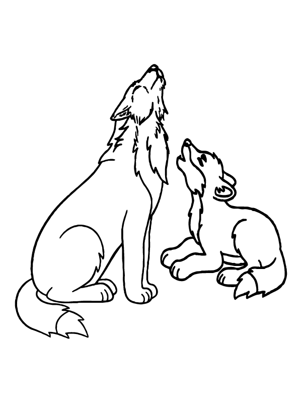 Wolf and Pup Howling Arctic Animals Coloring Page - Free Printable Coloring  Pages for Kids