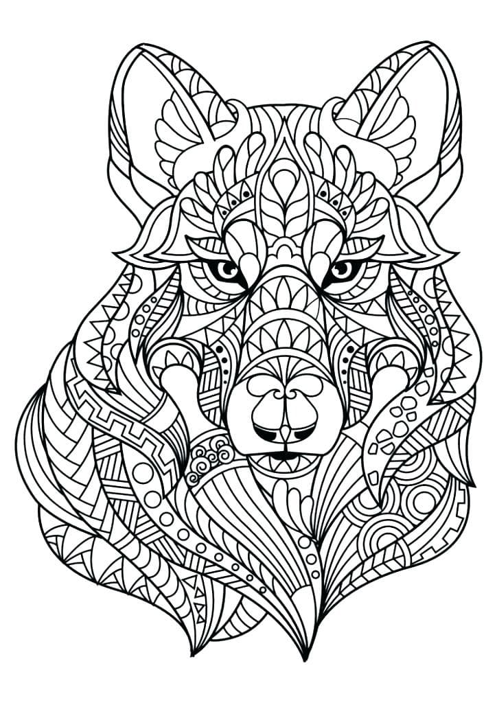 Wolf Animal Mandala Coloring Page - Free Printable Coloring Pages for Kids