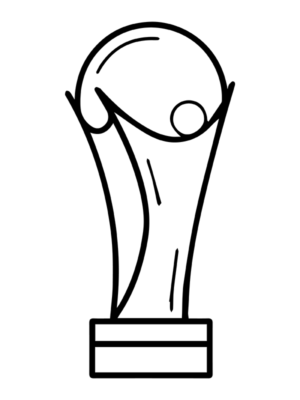Line art closeup hand holding soccer world cup Vector Image