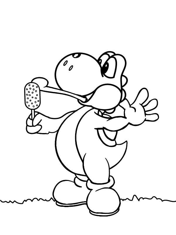 Yoshi Eating Ice Cream Färbung Seite - Kostenlose druckbare Malvorlagen ...