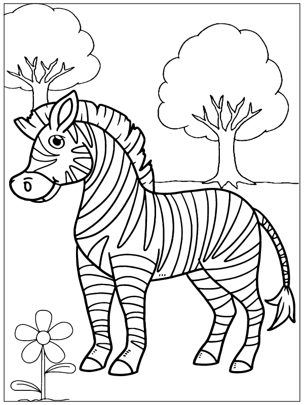 Zebra Portrait - Coloring Pages