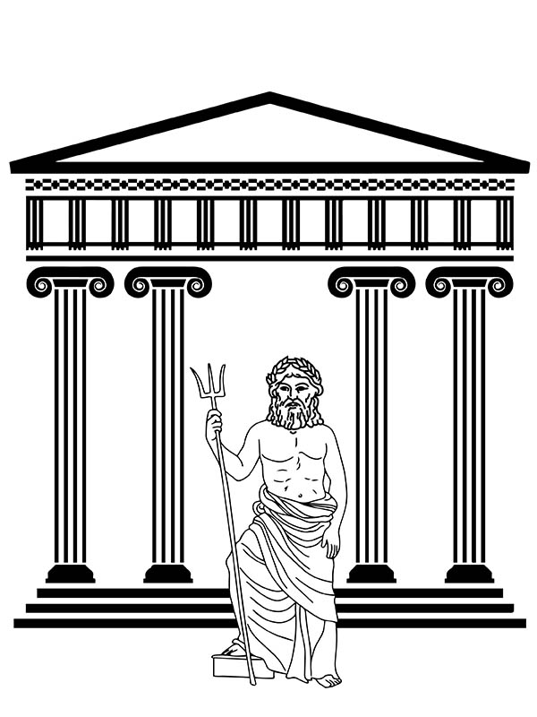 Zeus in Athens Coloring Page - Free Printable Coloring Pages for Kids