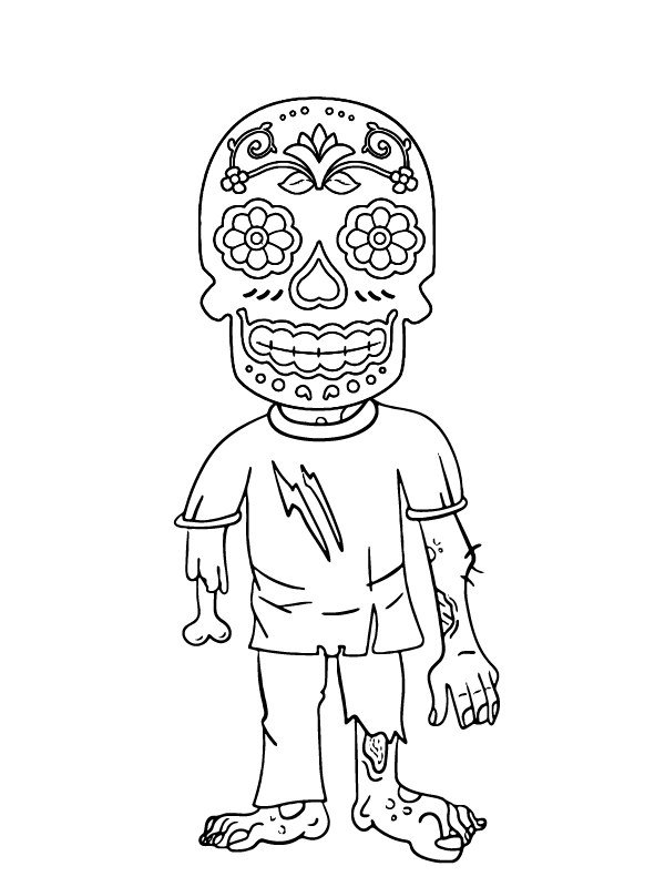 Day Of The Dead Coloring Page 04 Day Of The Dead Coloring Page 04