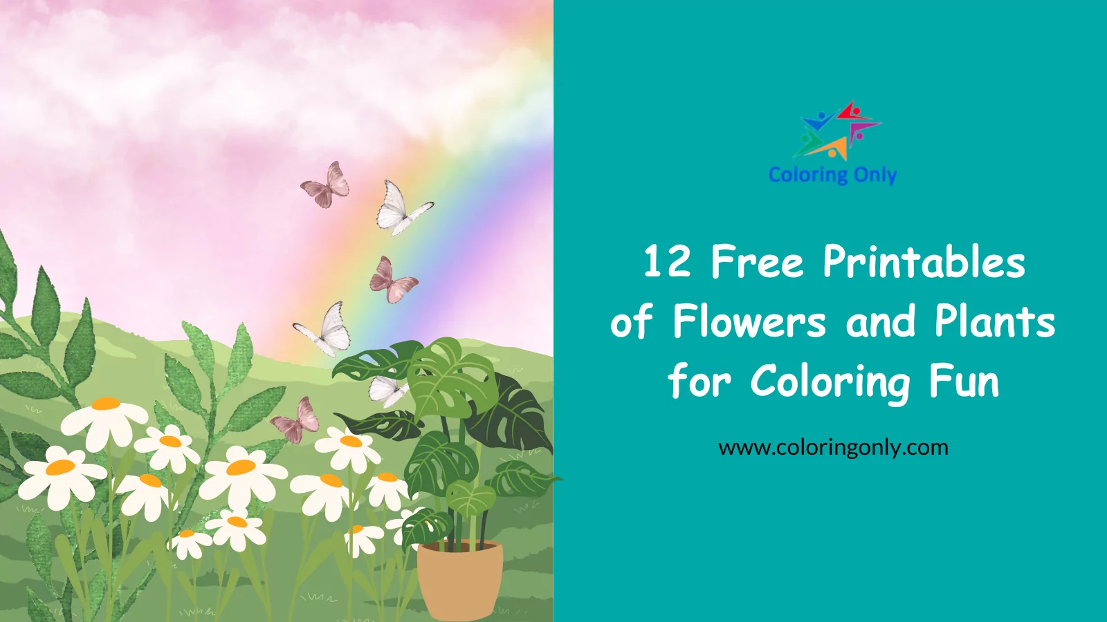12 Free Printables of Flowers and Plants for Coloring Fun
