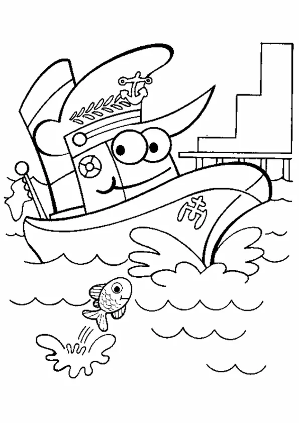 Ein Cartoon-Schiff