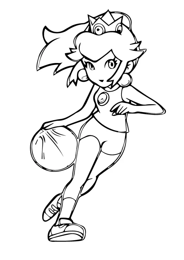Prinzessin Peach spielt Basketball
