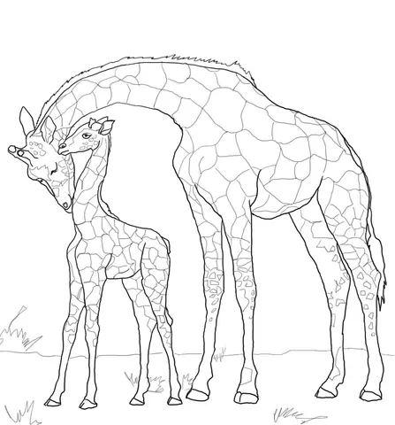 Mutter und Baby Giraffe