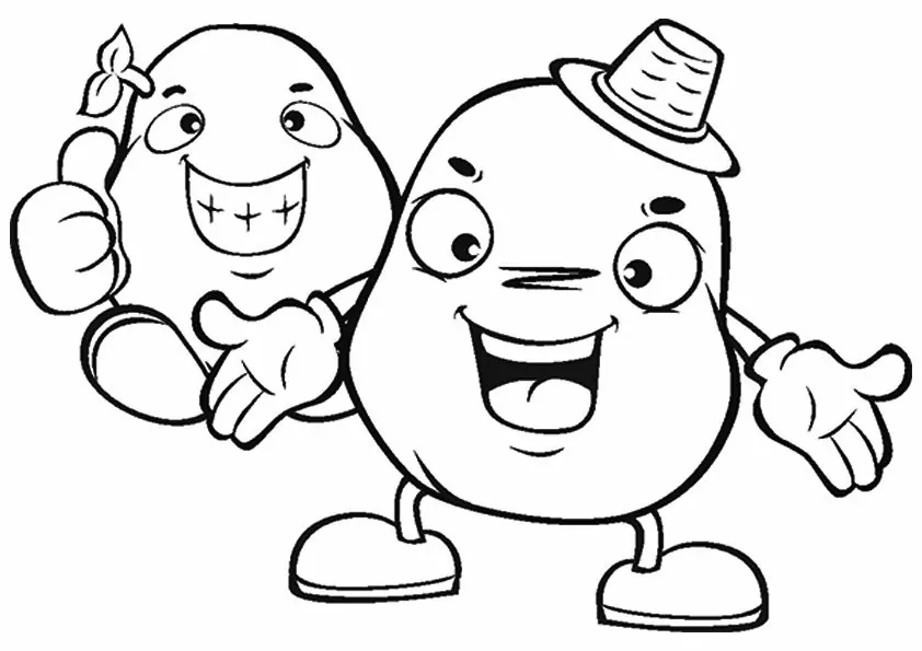 Fröhliche Cartoon-Kartoffeln