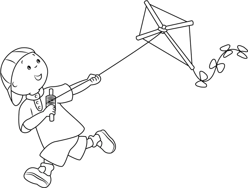 Caillou Flying A Kite