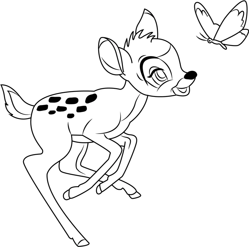 Bambi Playing With Butterfly