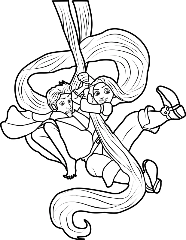 Rapunzel And Flynn Swinging