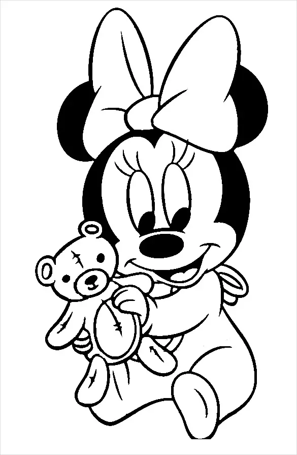 Minnie Maus mit Teddy