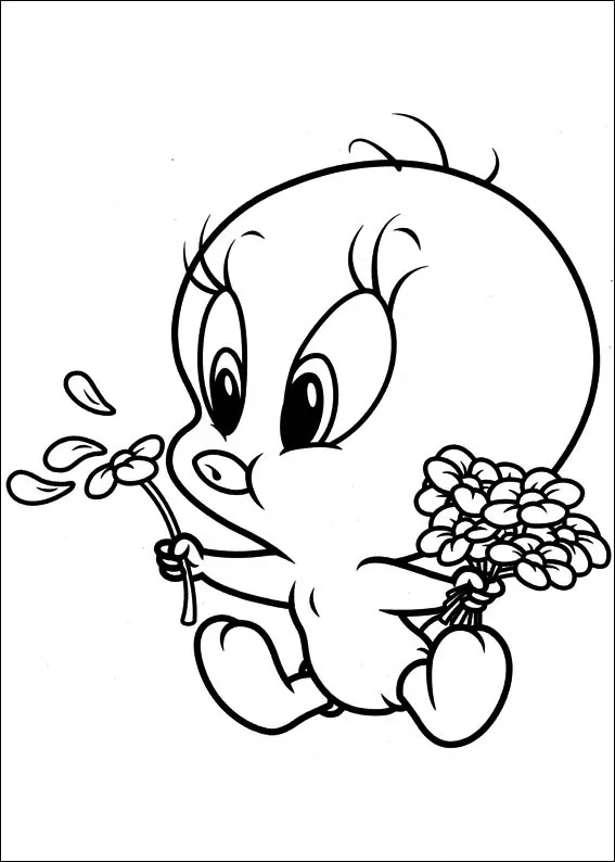 Baby Tweety With Flowers