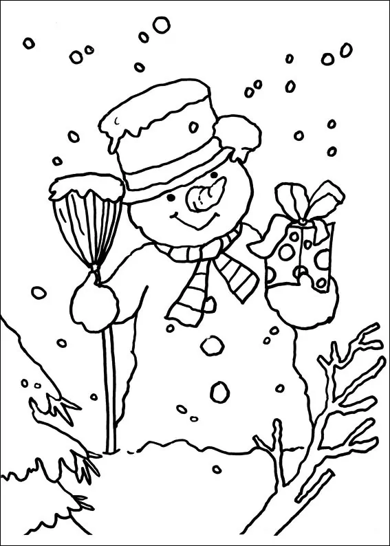 Snowman With Gift