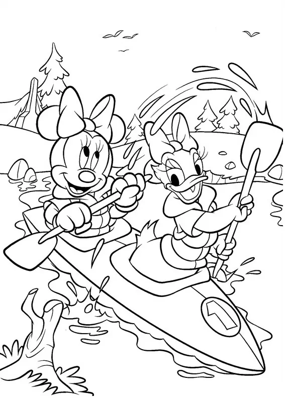 Minnie Und Gänseblümchen Rudern