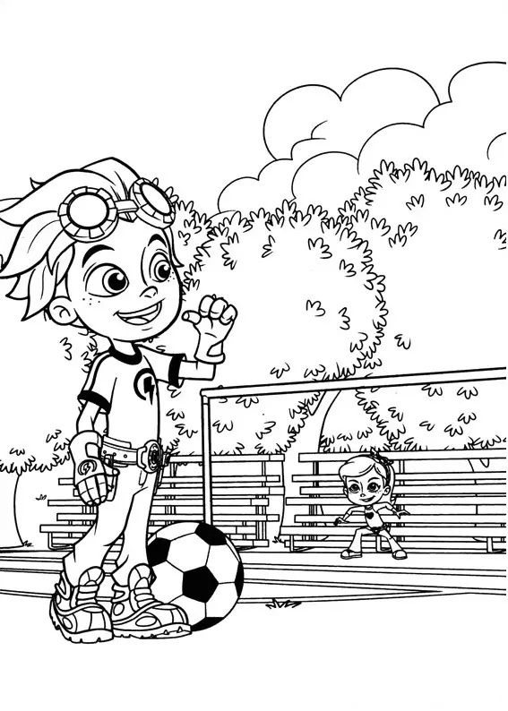 Rusty And Ruby Playing Soccer