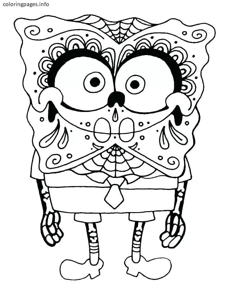 SpongeBob With Skeleton Costume
