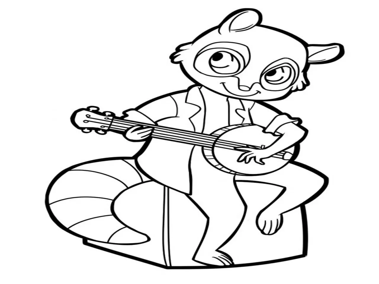 Raccoon Playing Banjo