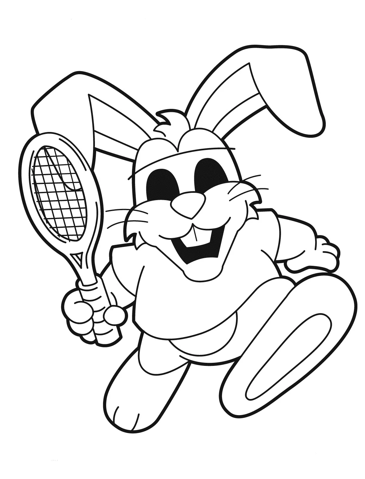 Rabbit Playing Tennis
