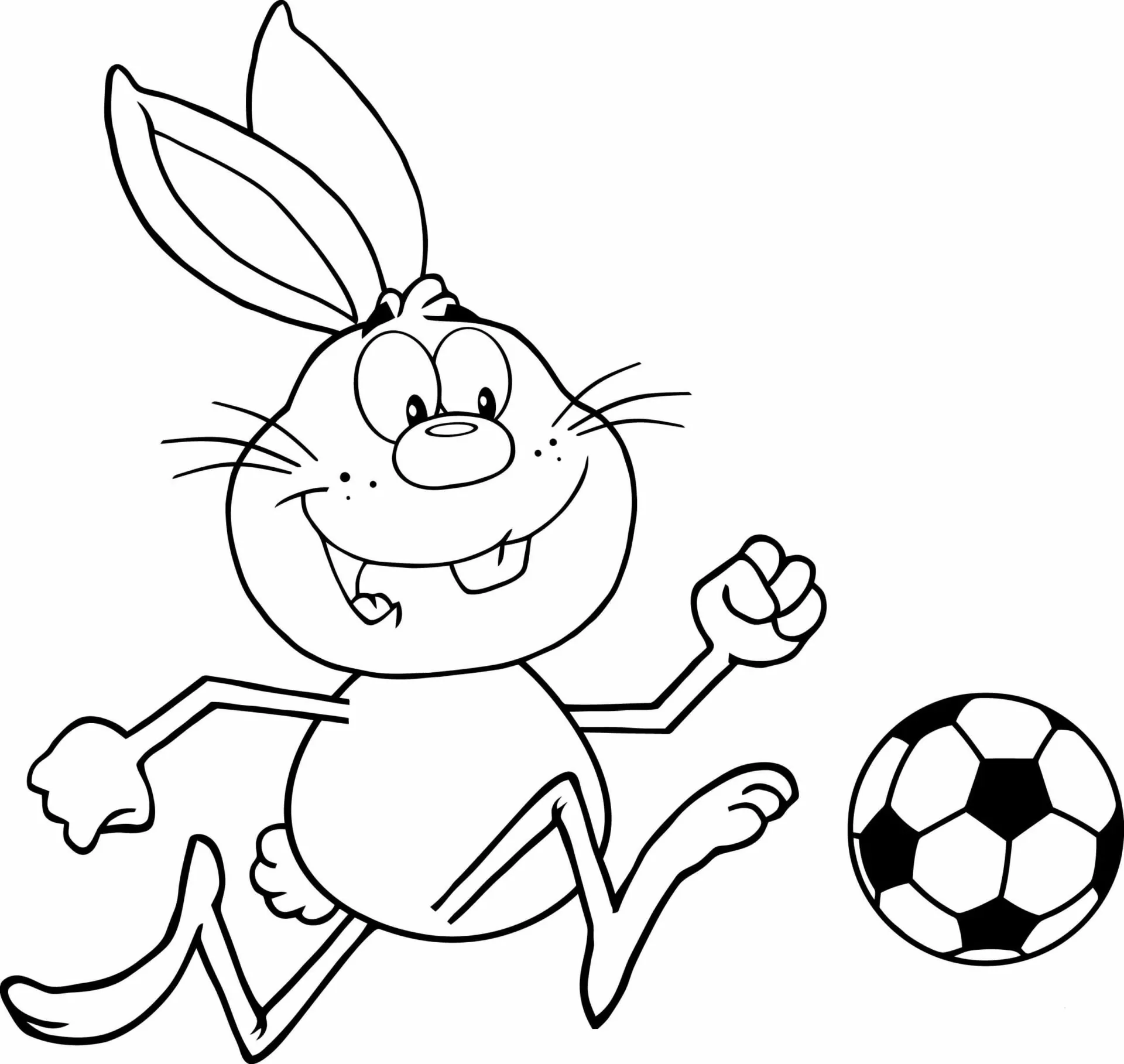 Kaninchen beim Fußballspielen