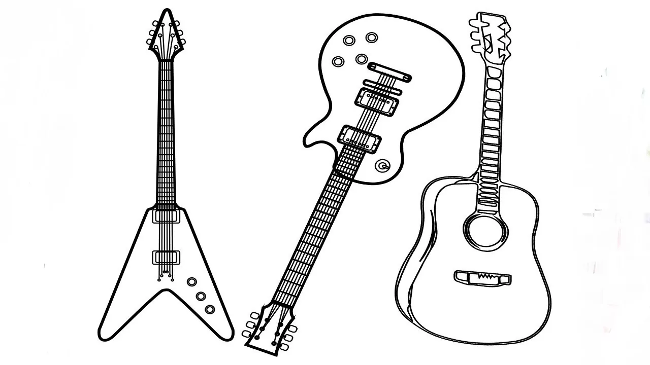 Drei Arten von Gitarren