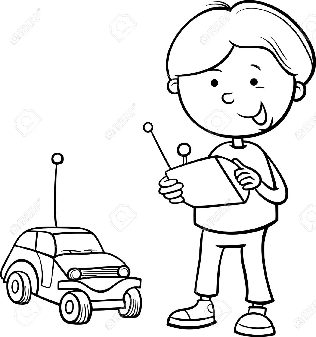 Boy Playing Toy Car