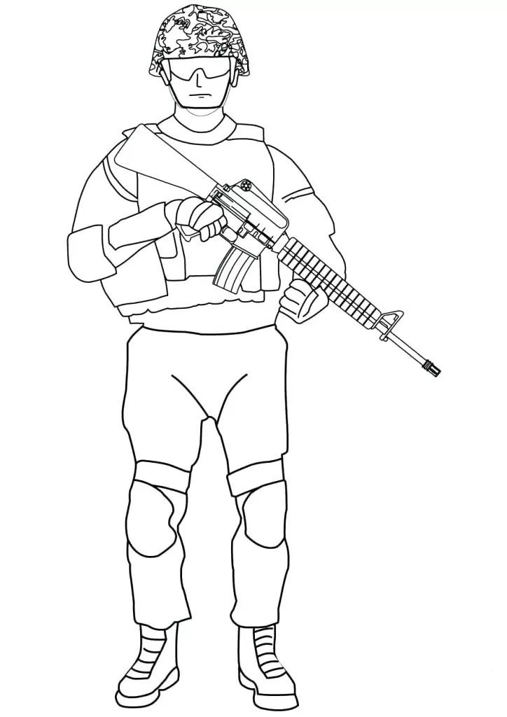 Soldier Holding A Gun