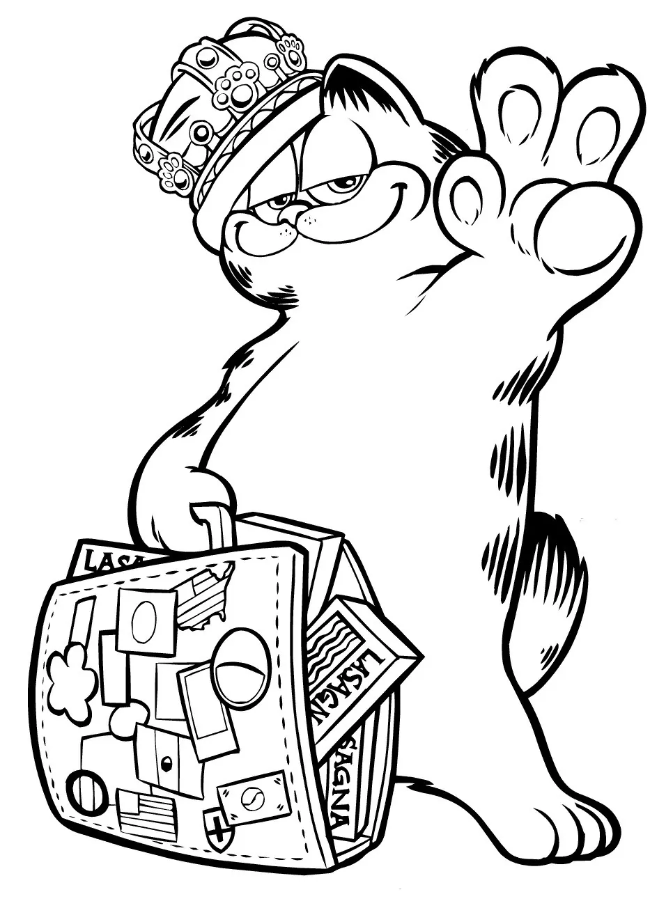 Garfield Traveling Coloring Pages