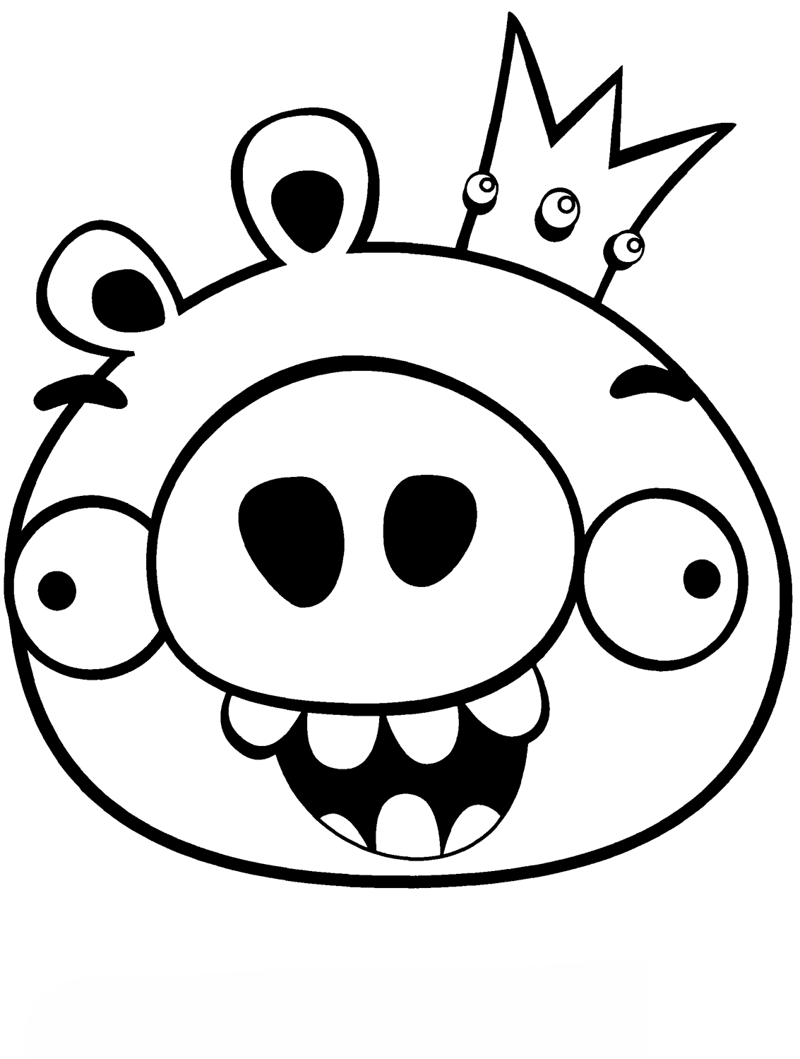 Smiling King Pig Coloring Page