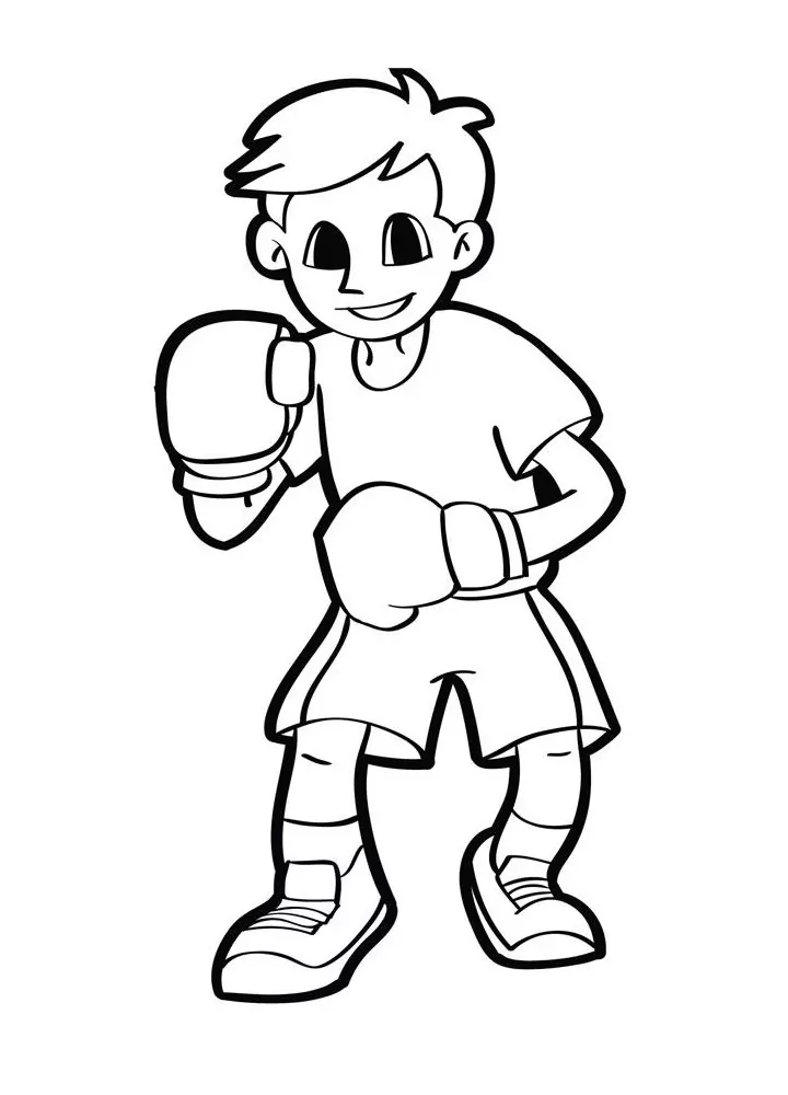 Ein Junge, der Boxhandschuhe trägt