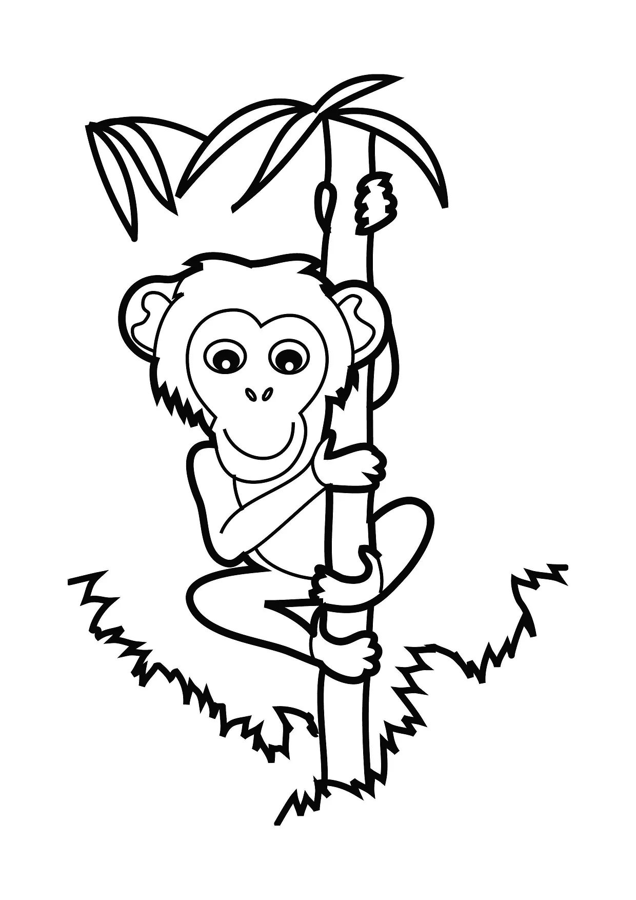 Monkey On Bamboo Tree