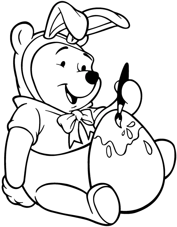 Pooh Coloring Easter Egg