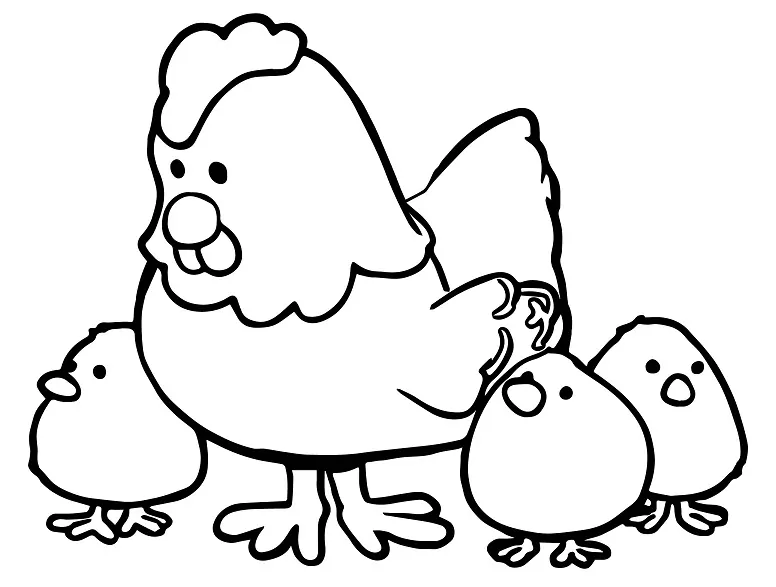 Mother Hen With Babies