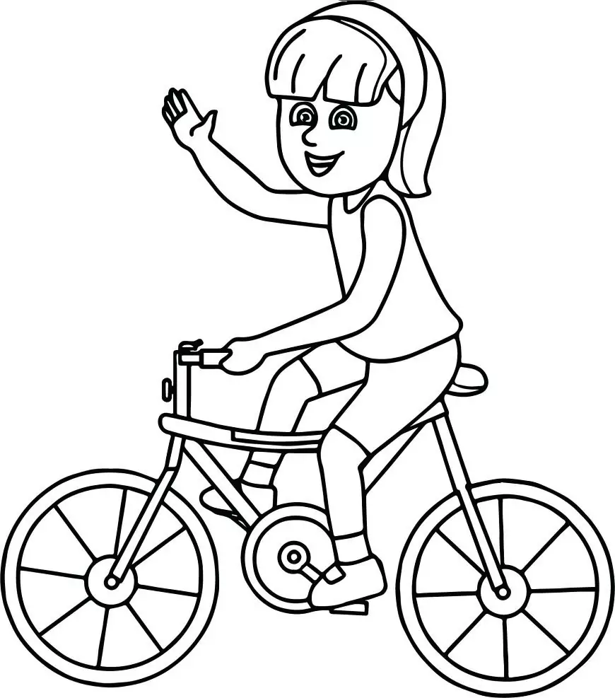 A Girl Riding A Bike