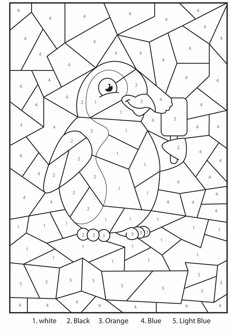 Penguin For Coloring By Numbers