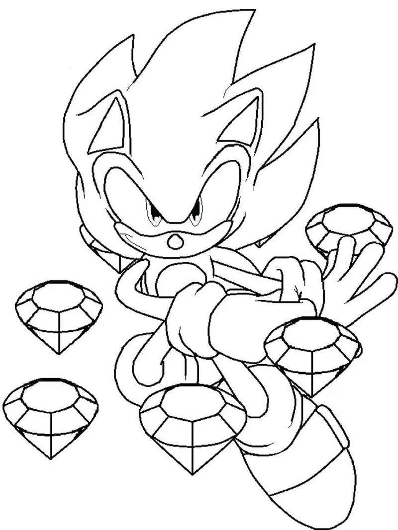 Sonic mit Diamanten