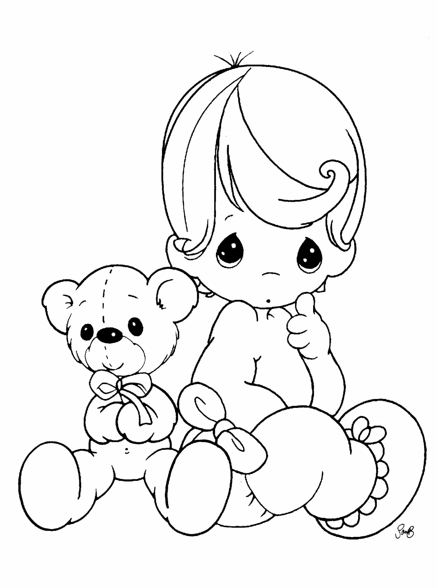 Little Boy And Teddy Bear