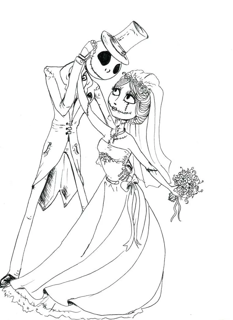 Jack Skellington-And Sally At The Wedding
