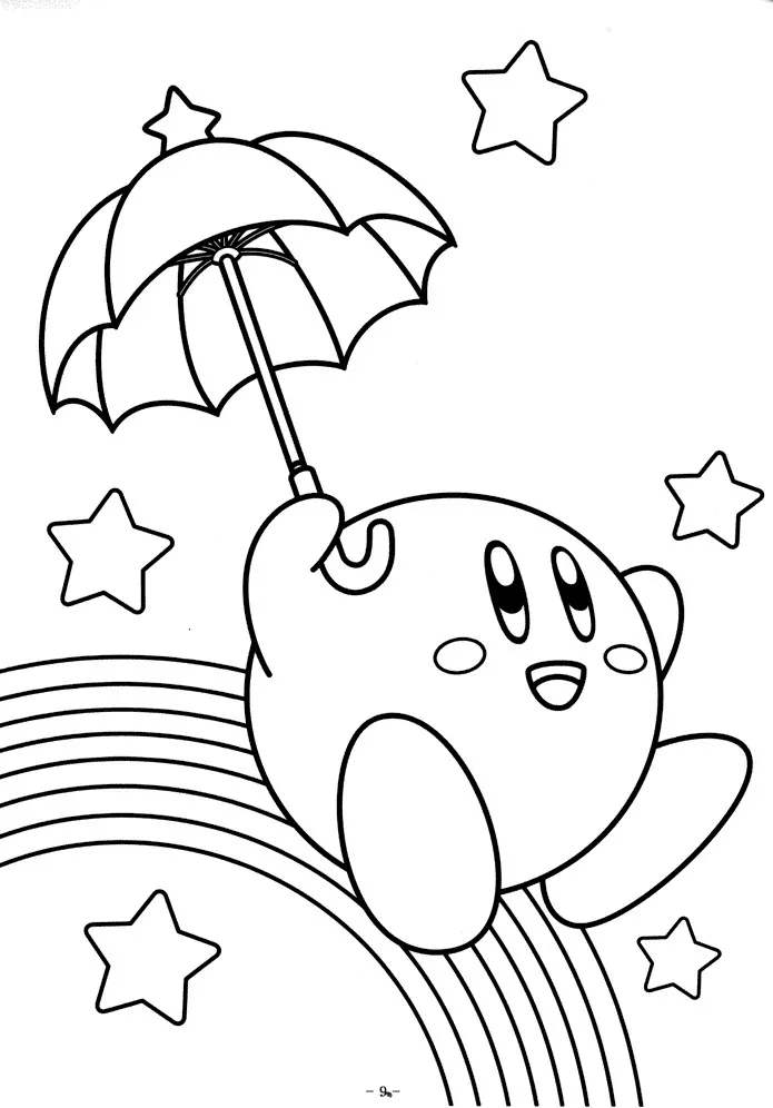 Kirby mit Regenbogen