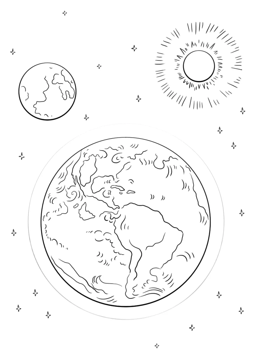 Erde, Mond und Sonne