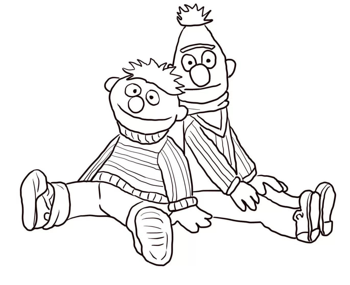 Bert und Ernie sitzen