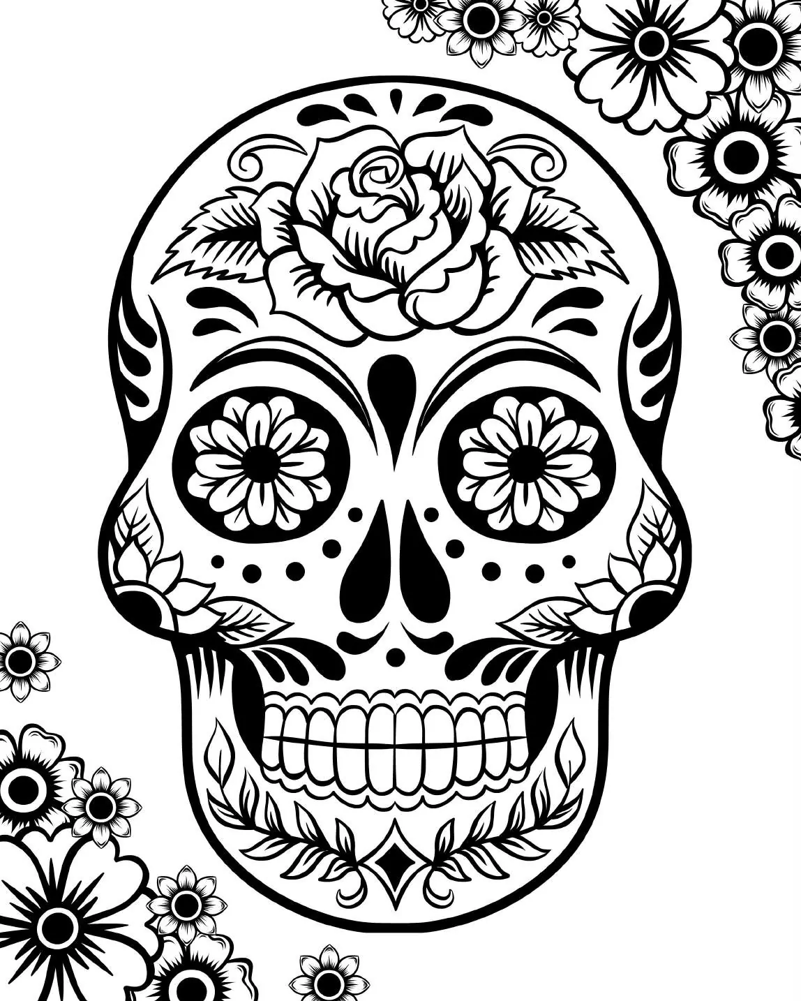 Flower Tattoo Sugar Skull